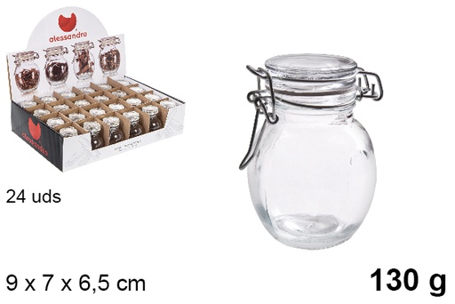 [105438] Round glass spice jar 130 gr.