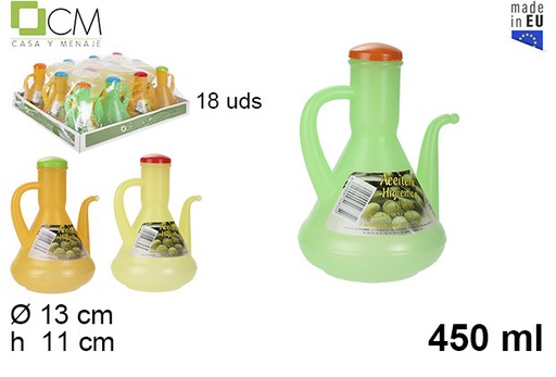 [102782] Rustic plastic oil cruet assorted colors 450 ml