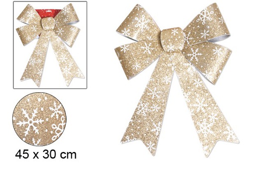 [107517] Christmas bow snowflakes gold 45x30 cm