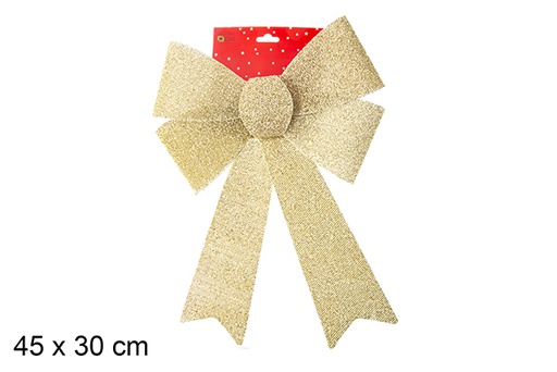 [107517] Flocos de neve com laço de Natal dourado 45x30 cm