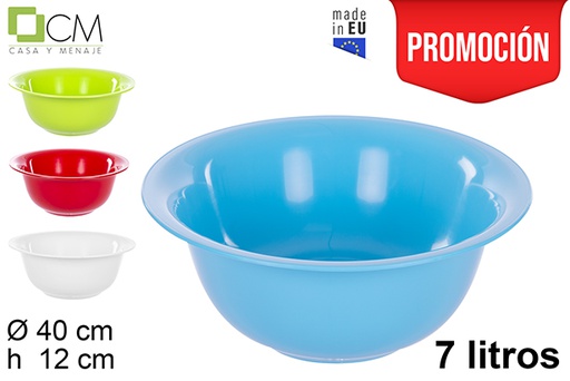 [108026] Bassine en plastique couleurs assorties 7 l.
