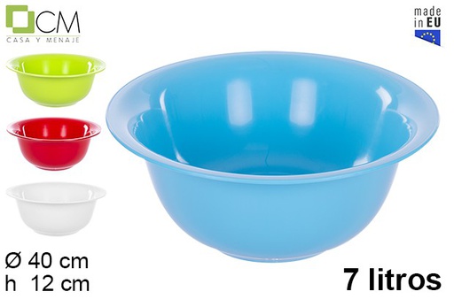 [108026] Bassine en plastique couleurs assorties 7 l.