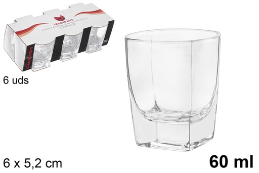 [105540] Pack 6 vasos chupito cristal Castillo 60 ml
