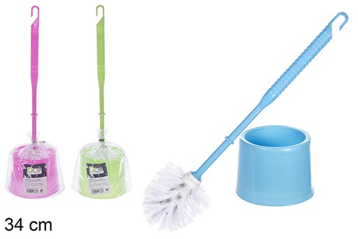 [107736] Porta escova de vaso sanitário redondo colorido 34 cm