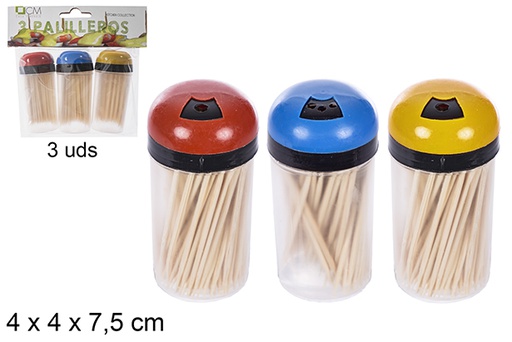 [107742] Pack 3 bamboo toothpick holders