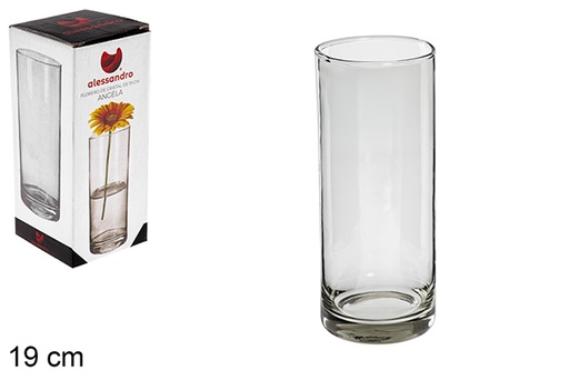 [107732] Glass flower vase Angela 19 cm