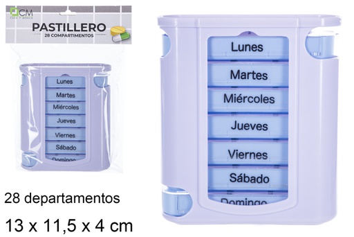 [107813] Pastillero plástico 28 compartimentos