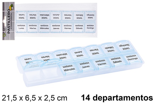 [107812] Pilulier en plastique 14 compartiments