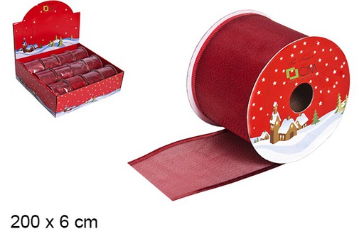 [107615] Red Christmas ribbon 200x6 cm