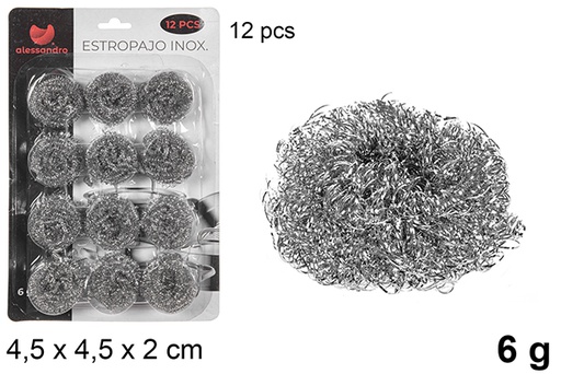 [107701] Pack 12 esponjas metálicas 6 gr.