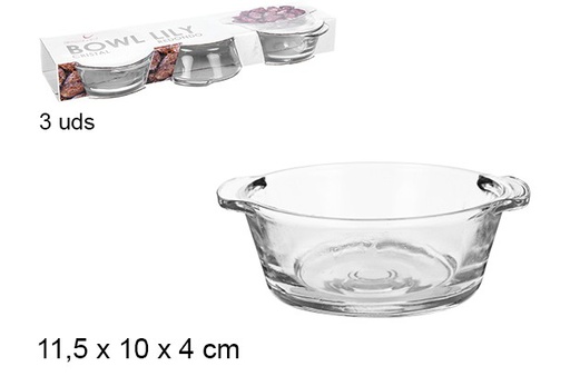 [107824] Pack 3 taças de vidro redondas Lily