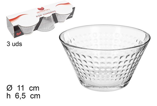 [107828] Pack 3 ciotole di vetro Cuadros