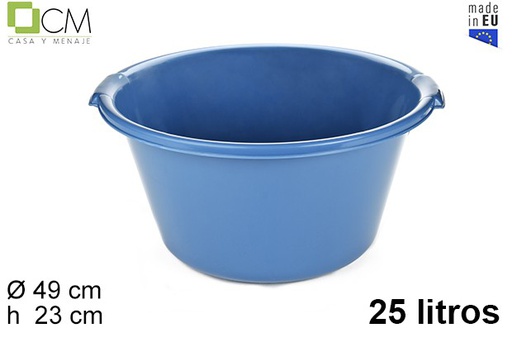 [102830] Bassine en plastique bleu extra fort 25 l.