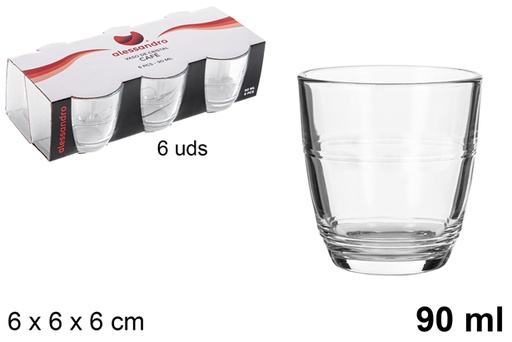 [107689] Pack 6 tasses à café en verre 90 ml