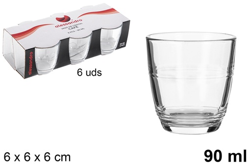 [107689] Pack 6 vasos cristal café 90 ml
