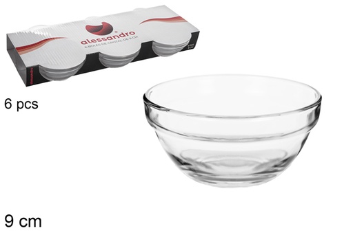 [107764] Pack 6 glass bowls 9 cm