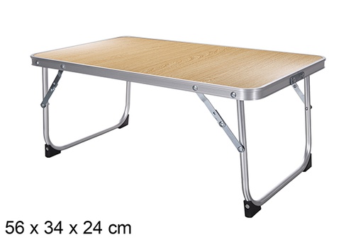 [108640] Small wood-colored folding table 56x34x24 cm