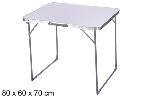 [108641] Mesa plegable color blanco 80x60x70 cm