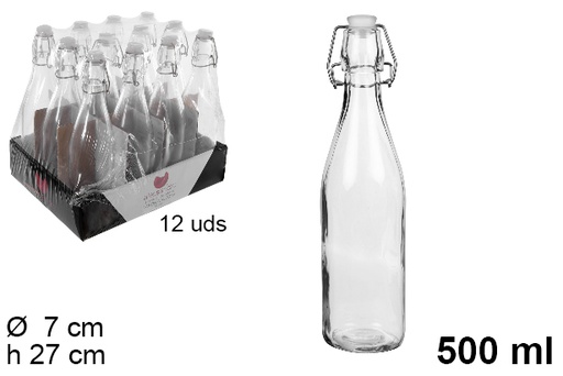 [106216] Flacon verre avec bouchon mécanique 500 ml