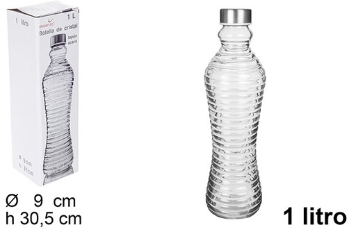 [106218] Botella cristal con tapón 1 l.