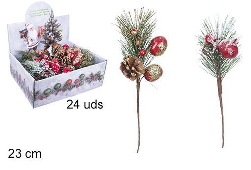 [107478] Snowy branch assorted models in display 23 cm