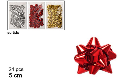 [107553] Pack 24 assorted color bows 5 cm