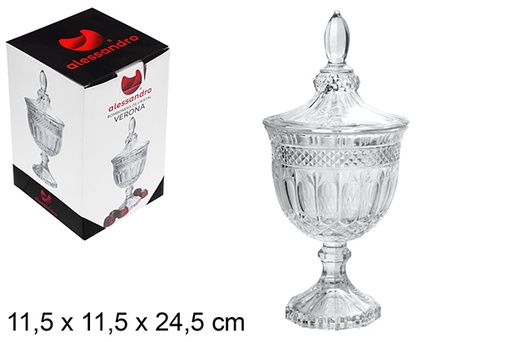 [107957] Verona glass candy bowl
