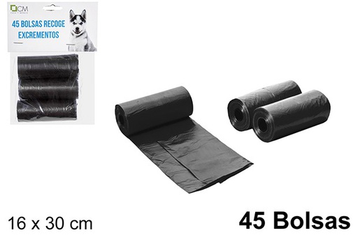 [101505] Black dog waste bags 45 units
