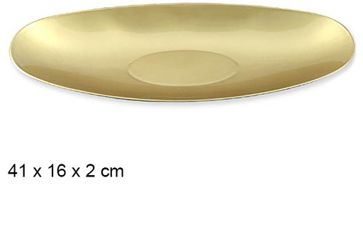 [107584] Bandeja oval dourada 41x16 cm