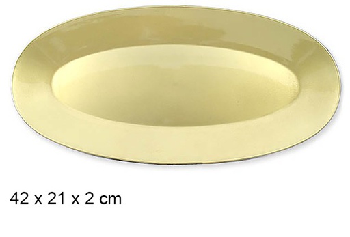 [107587] Bandeja oval dourada 42x21 cm