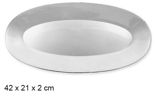 [107588] Fuente ovalado plata brillo 42x21 cm