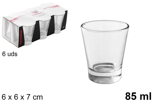 [107688] Pack 6 tasses à café en verre 85 ml