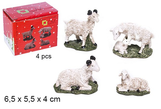 [107577] Pack 4 moutons 6,5 cm