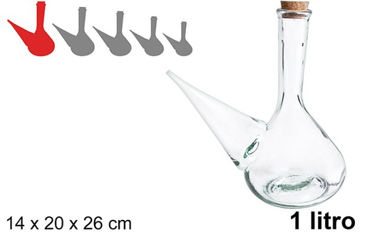 [107432] Caraffa in vetro con tappo in sughero 1 l.