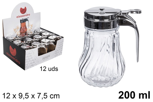 [107634] Glass honey dispenser Diamante 200 ml