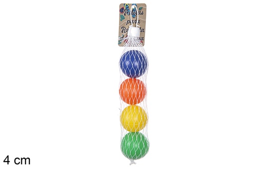 [108367] Pack 4 bolas de raquete de praia 4 cm