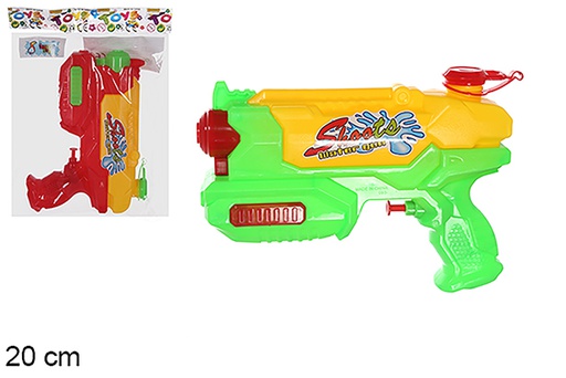 [108493] Pistolet à eau couleurs assorties 20 cm