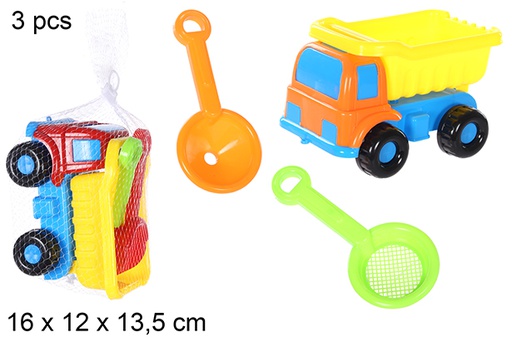 [108558] Camion da spiaggia colorato con 3 accessori