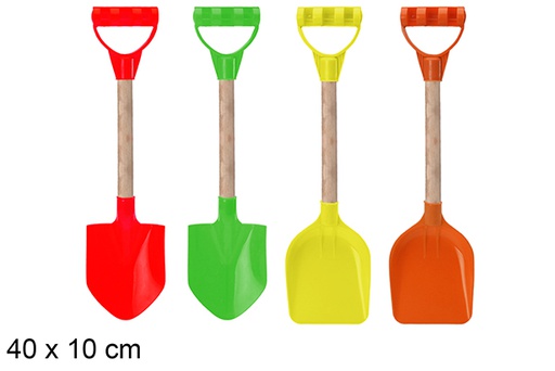 [108603] Beach shovel with wooden handle 40x10 cm