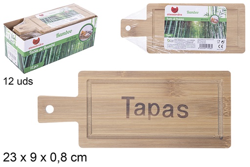 [107928] Tábua de bambu multifuncional com alça 23x9 cm