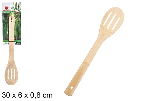 [107935] Cuillère en bambou ajourée 30 cm