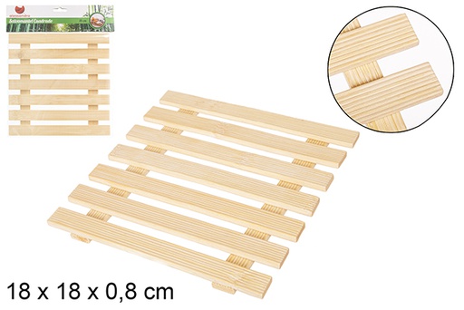 [107979] Dessous de plat carré en bambou 18 cm
