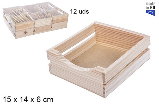 [108687] Natural wood napkin holder 15x14 cm