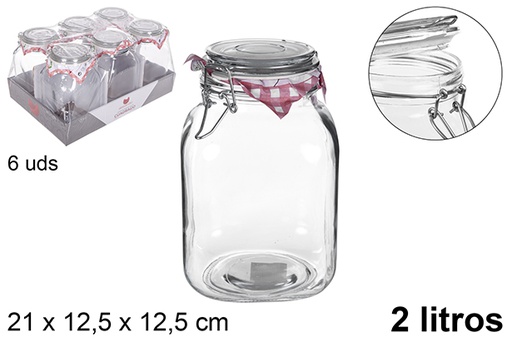 [106220] Squared hermetic glass jar 2 l.