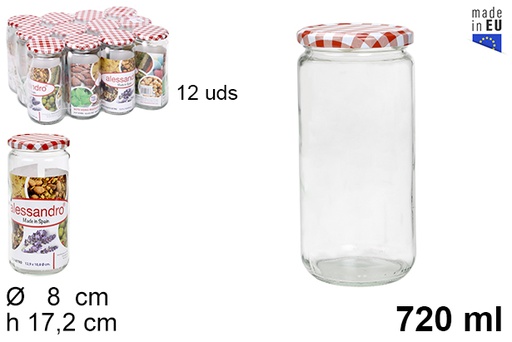 [107847] Round glass jar with vichy lid 720 ml