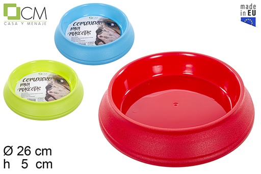 [103064] Mangeoire ronde pour chien couleurs assorties 26 cm