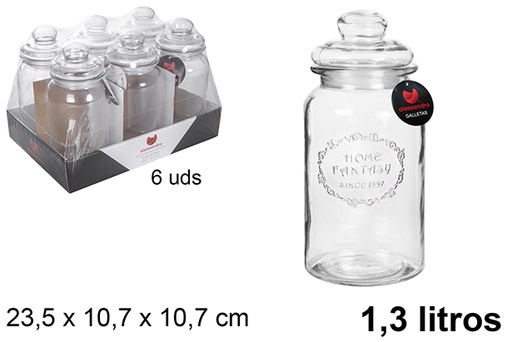 [107992] Barattolo di vetro ermetico per biscotti 1,3 l.