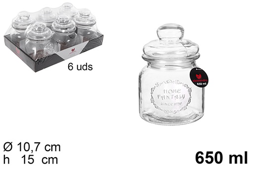 [107994] Hermetic glass jar for biscuits 650 ml