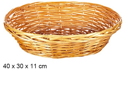 [108270] Cesto de vime oval mel 40x30x11 cm