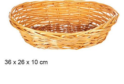 [108274] Panier en osier ovale miel 36x26x10 cm